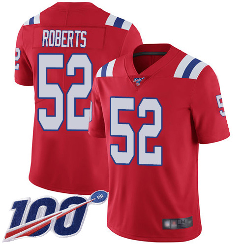 New England Patriots Football 52 100th Limited Red Men Elandon Roberts Alternate NFL Jersey